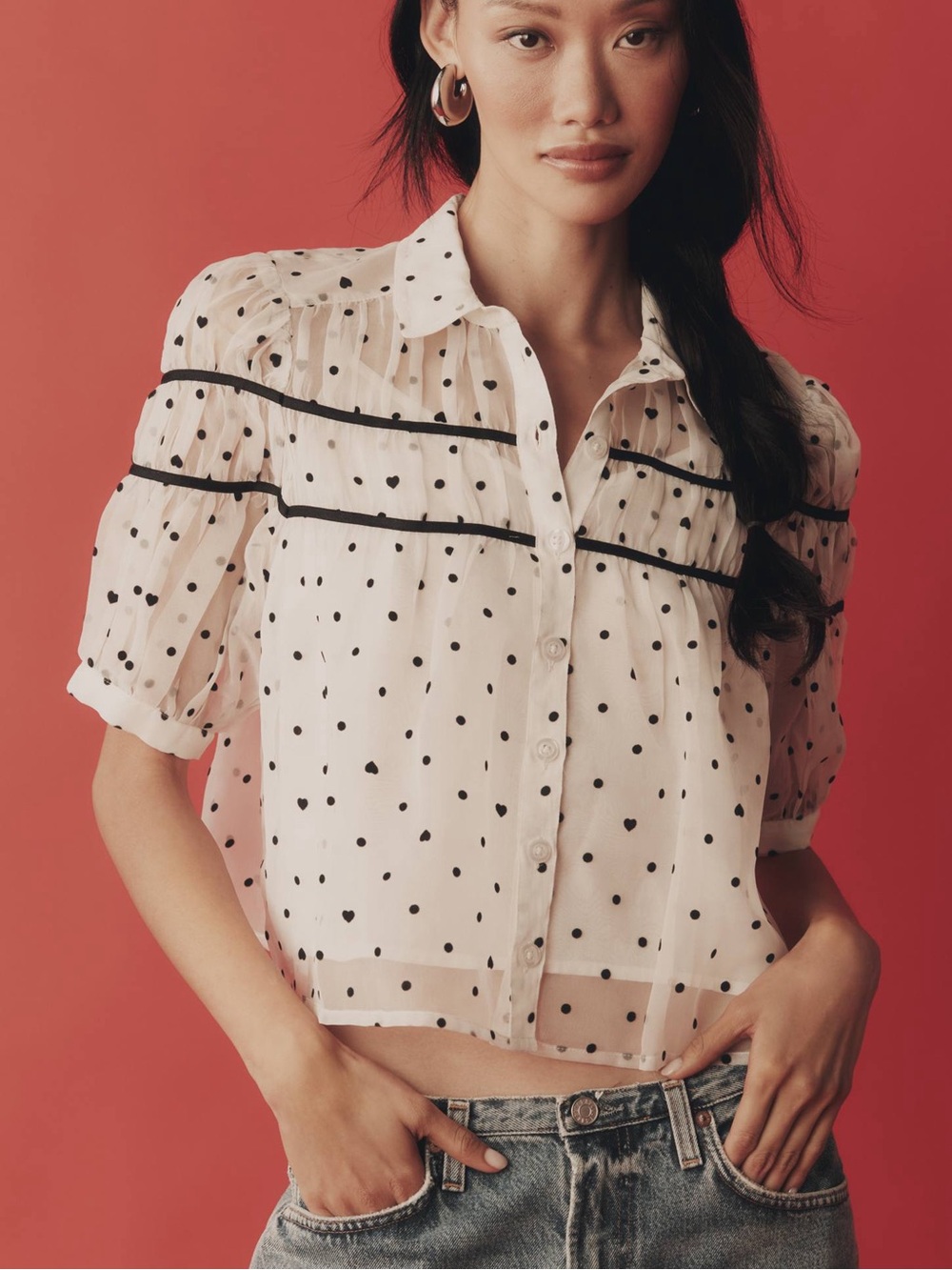 Anthropologie Maeve Leandra Shirred Yoke Blouse